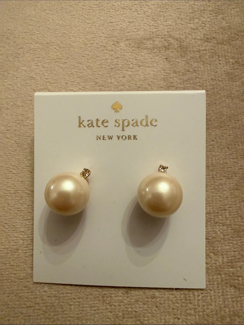kate spade pearl double-sided earrings - cream and gold